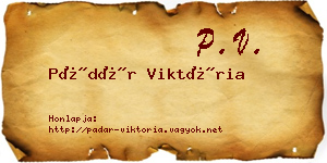 Pádár Viktória névjegykártya